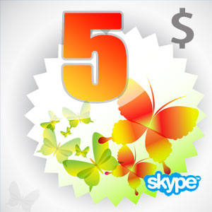 点击购买skype点数5美元充值卡