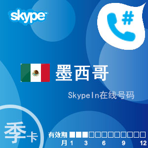 点击购买skypein在线号码墨西哥季卡充值卡