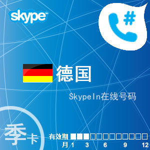 skypein在线号码德国季卡