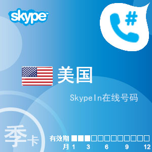 skypein在线号码美国季卡