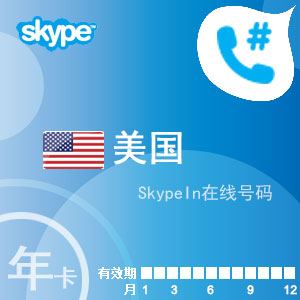 skypein在线号码美国年卡