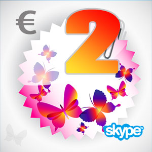 点击购买skype点数2欧元充值卡