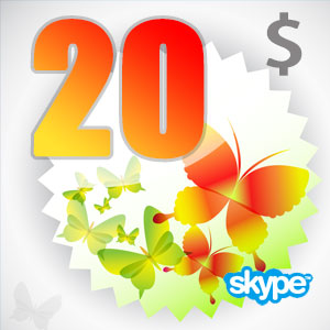 点击购买skype点数20美元充值卡