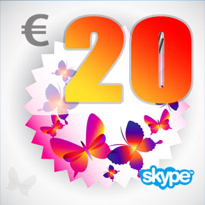 点击购买skype点数20欧元充值卡