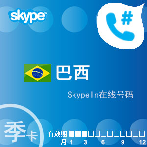 skypein在线号码巴西季卡