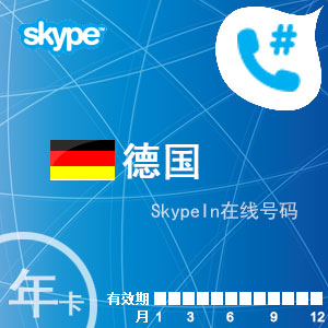 skypein在线号码德国年卡